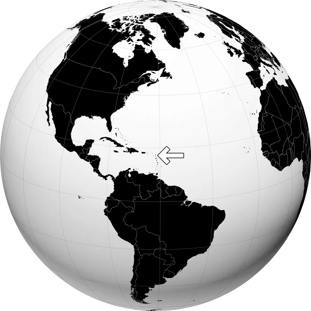 Antigua and Barbuda on the globe