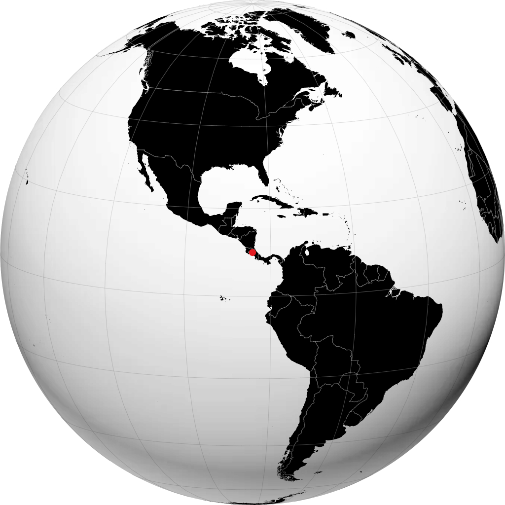 Alajuela on the globe