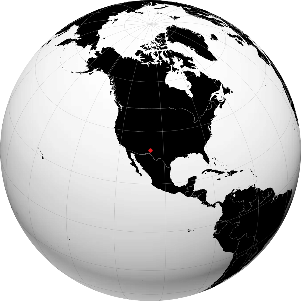 Alamogordo on the globe