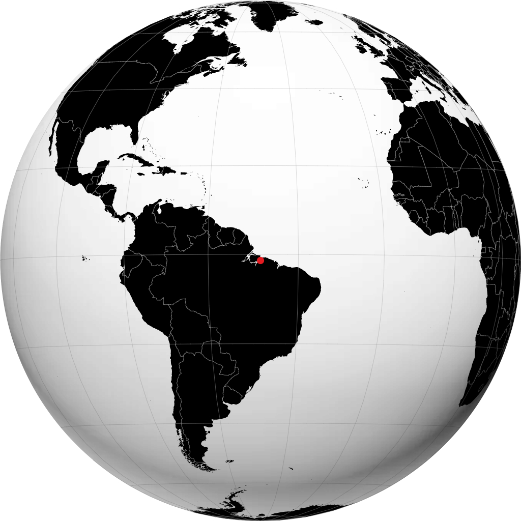 Ananindeua on the globe