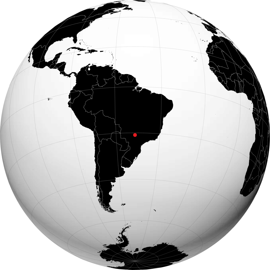 Andradina on the globe