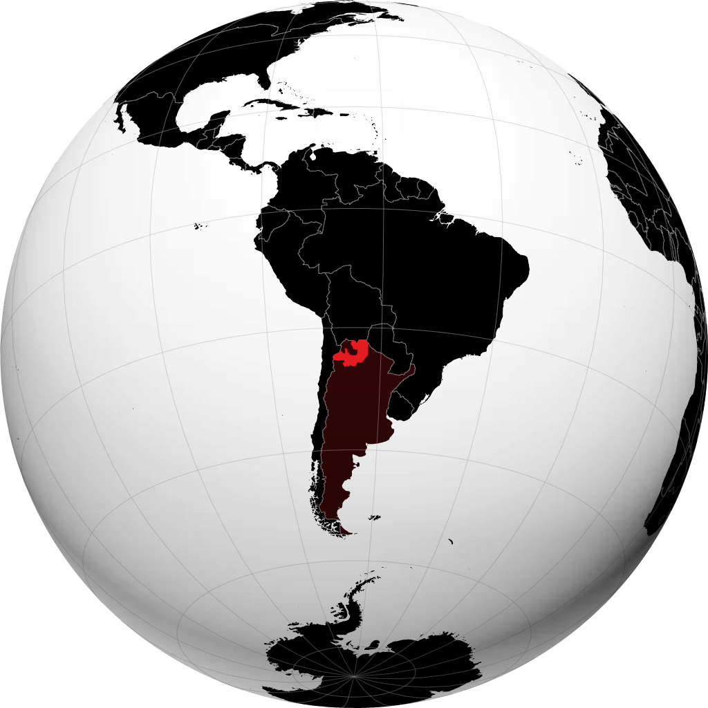 Provincia de Salta on the globe