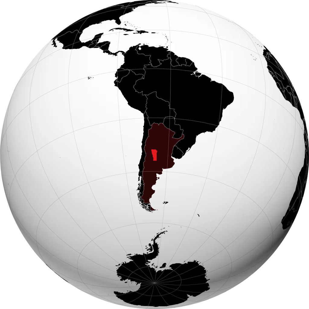 Provincia de San Luis on the globe