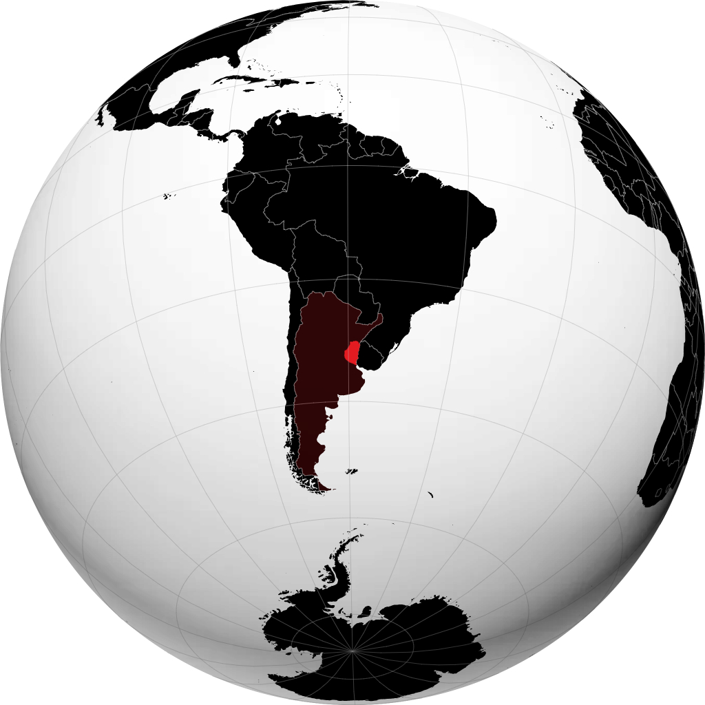 Provincia de Entre Rios on the globe