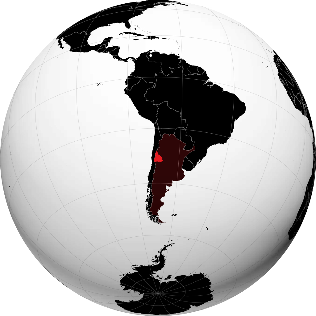 Provincia de San Juan on the globe