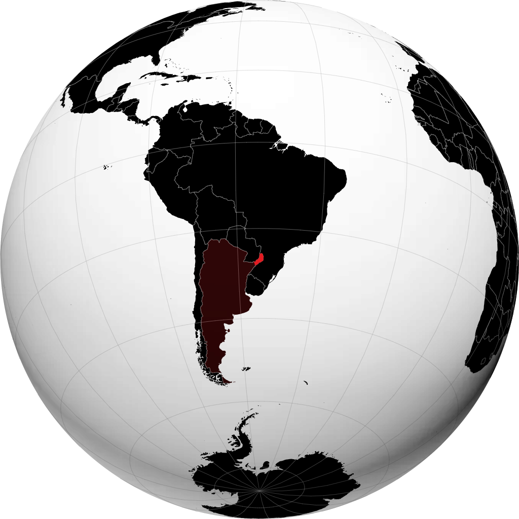 Provincia de Misiones on the globe