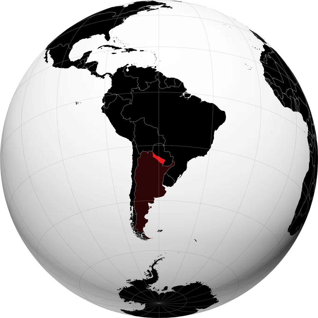 Provincia de Formosa on the globe