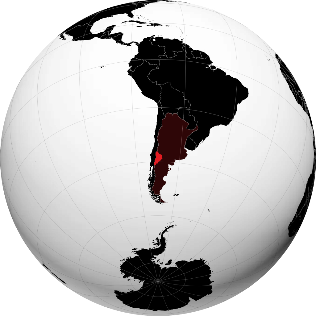 Provincia del Neuquen on the globe