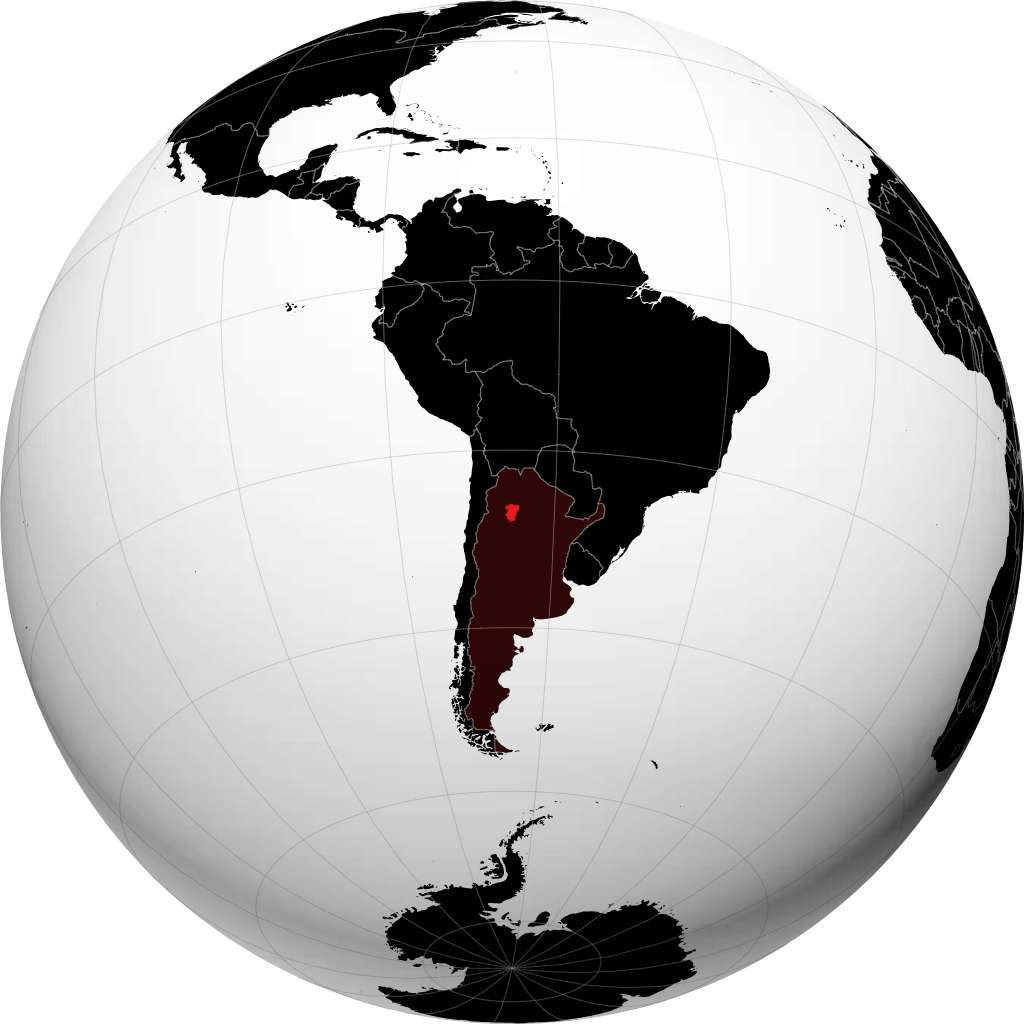 Provincia de Tucuman on the globe