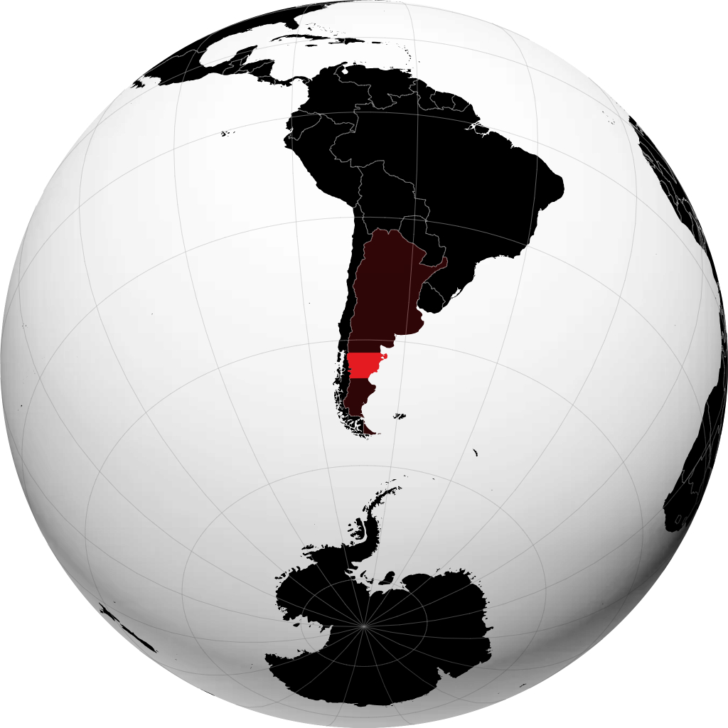 Provincia del Chubut on the globe