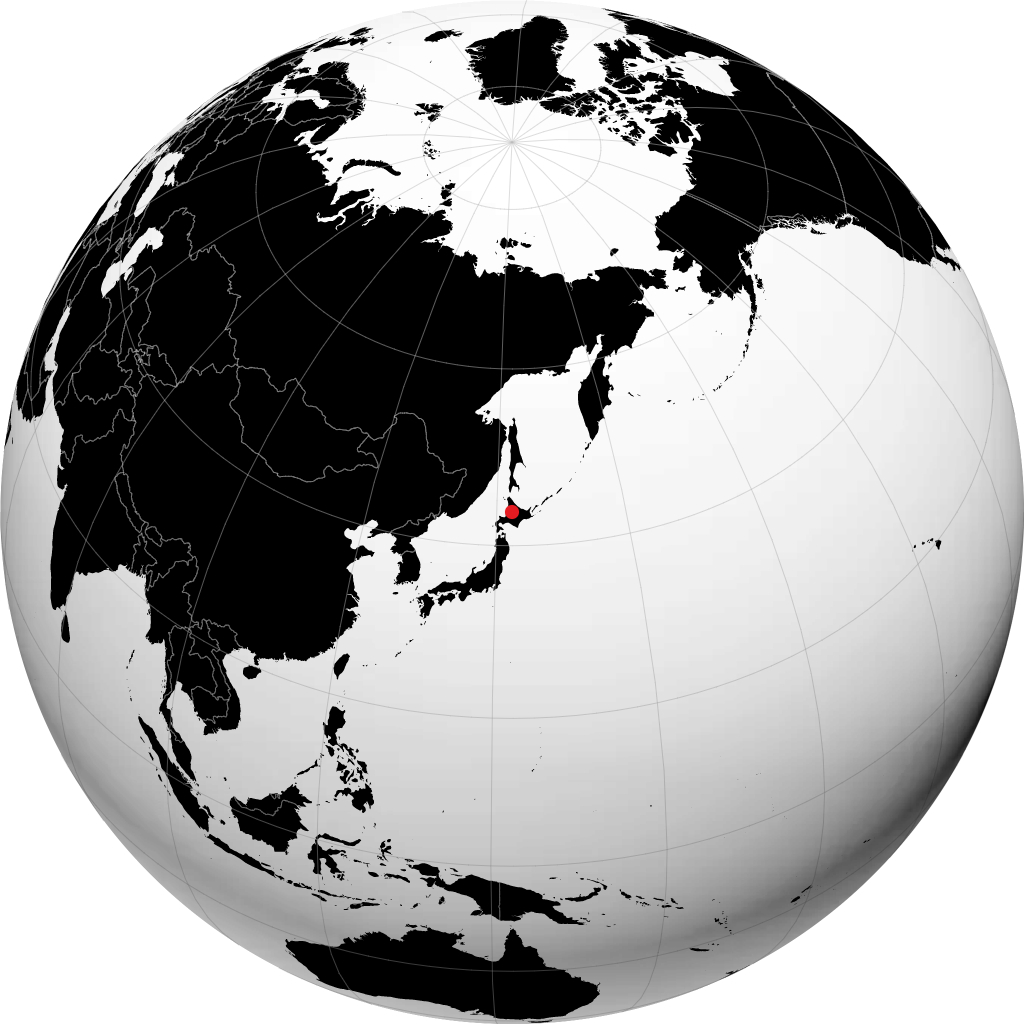 Asahikawa on the globe