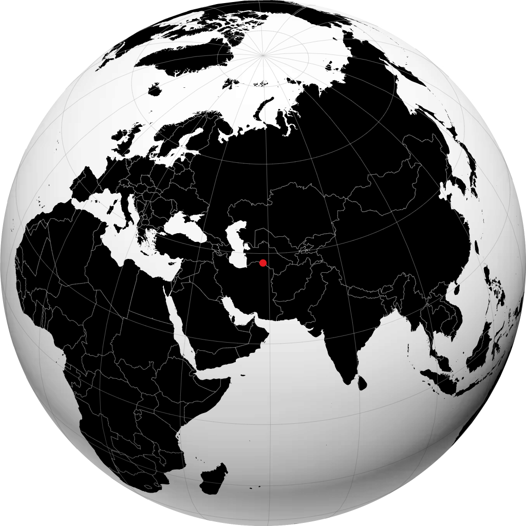 Ashgabat on the globe