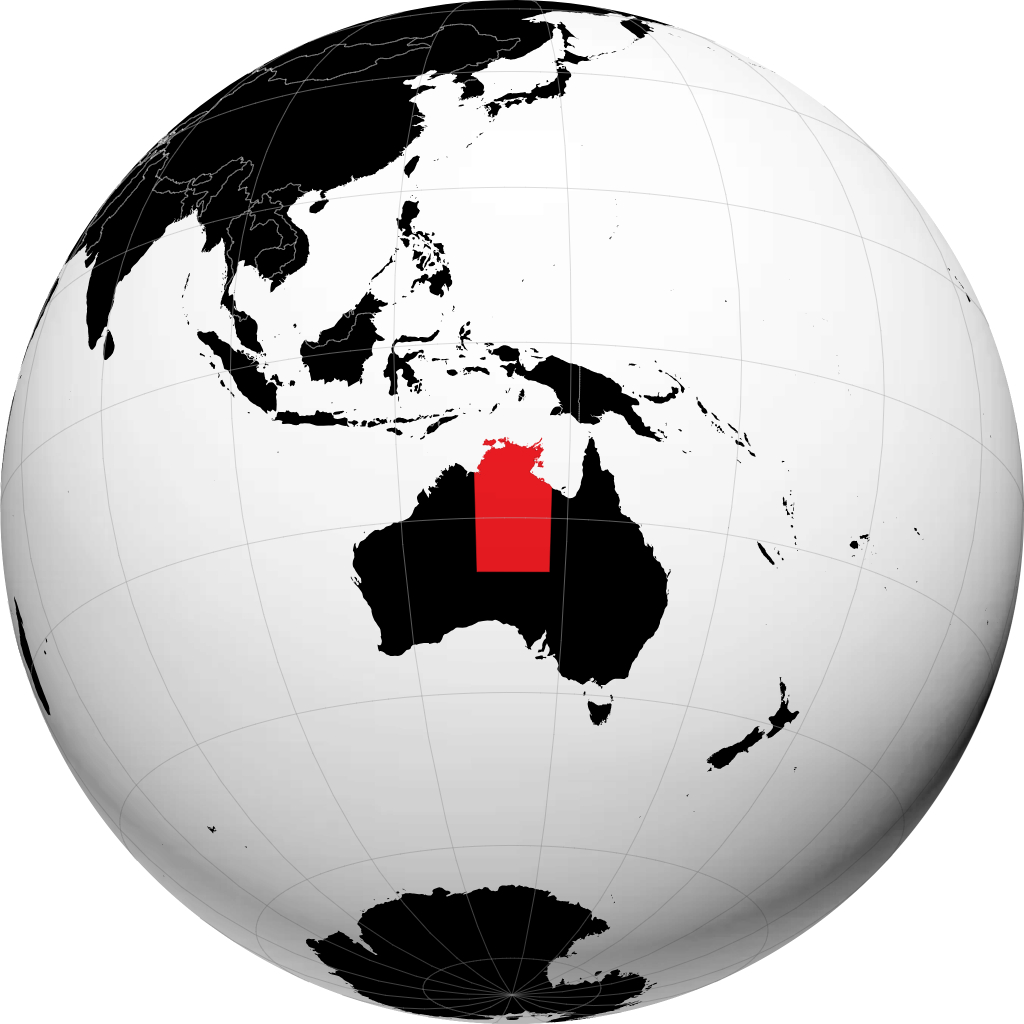 Northern Territory on the globe