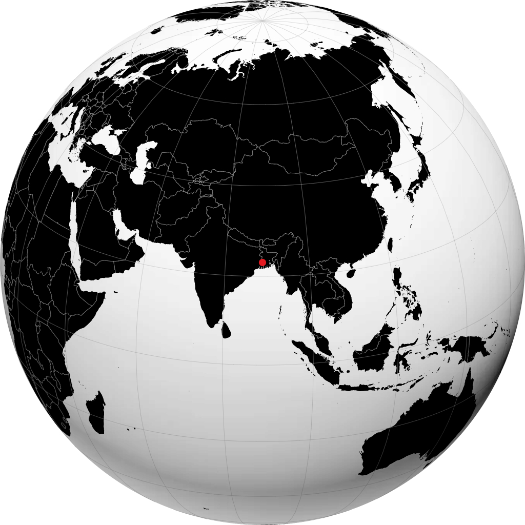 Bangaon on the globe