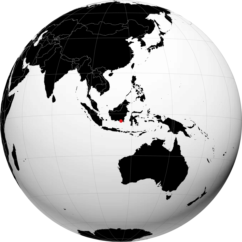 Banjarbaru on the globe