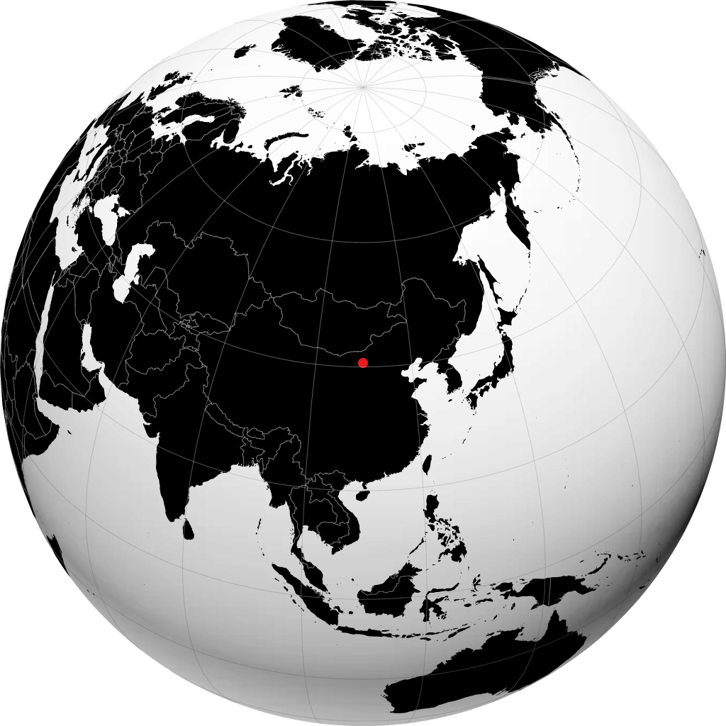 Baotou on the globe