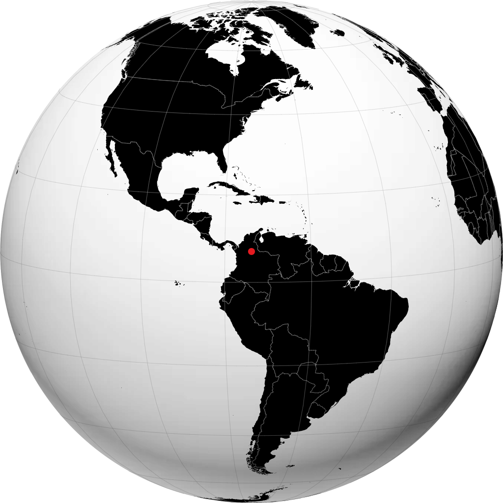 Barrancabermeja on the globe