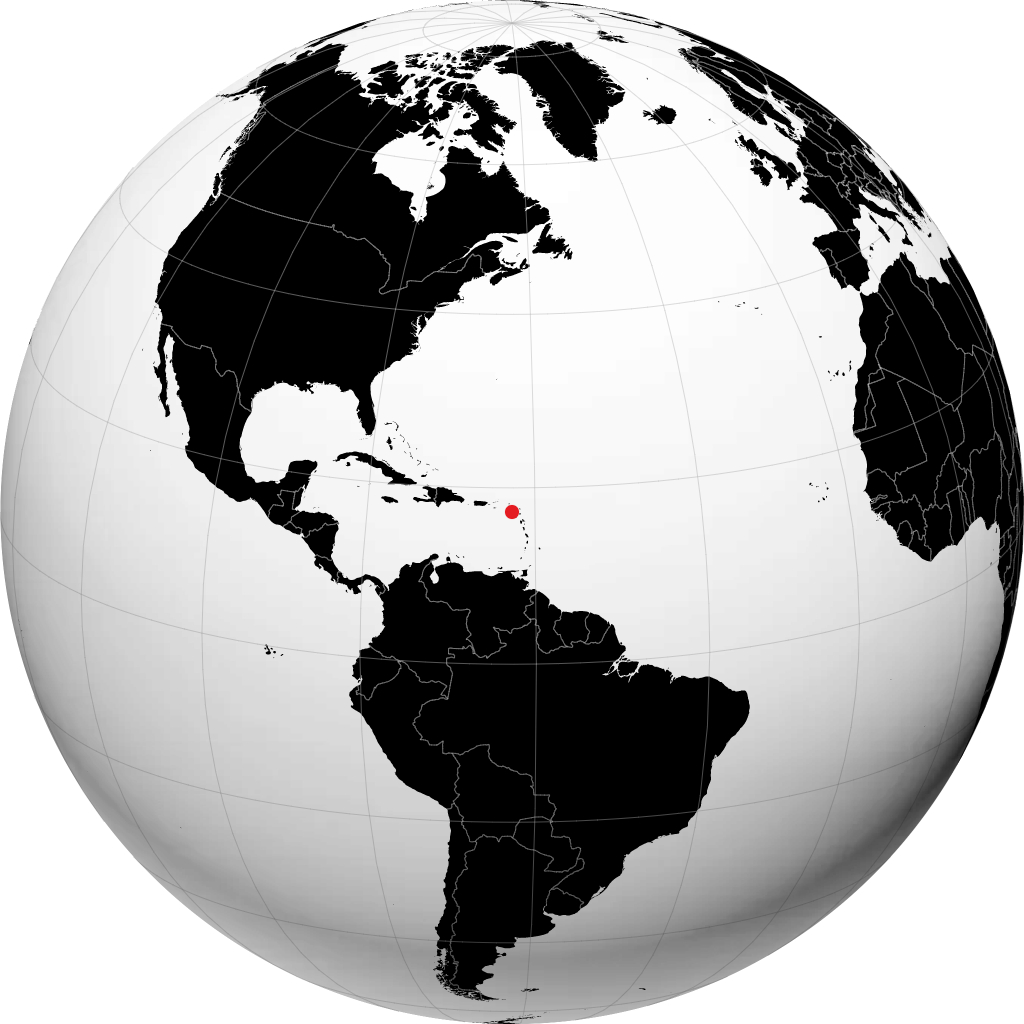 Basseterre on the globe