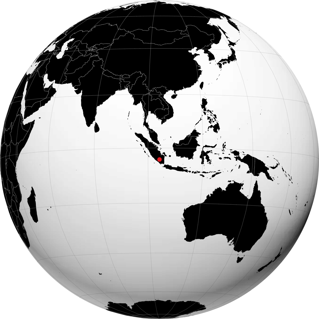 Baturaja on the globe