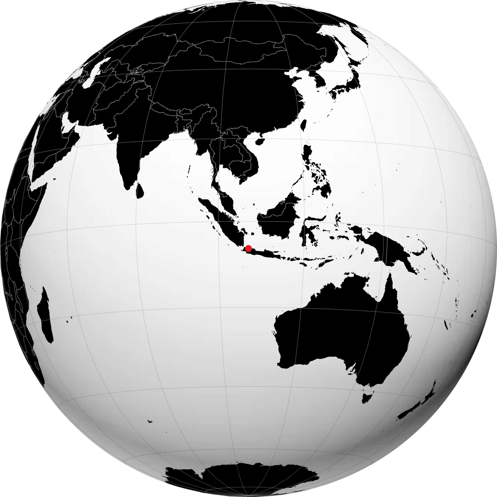 Bekasi on the globe