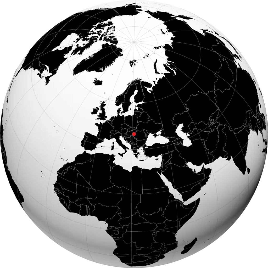 Békéscsaba on the globe