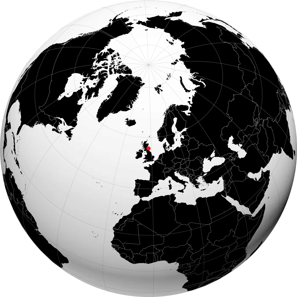 Berwick-Upon-Tweed on the globe