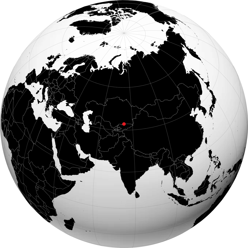 Bishkek on the globe