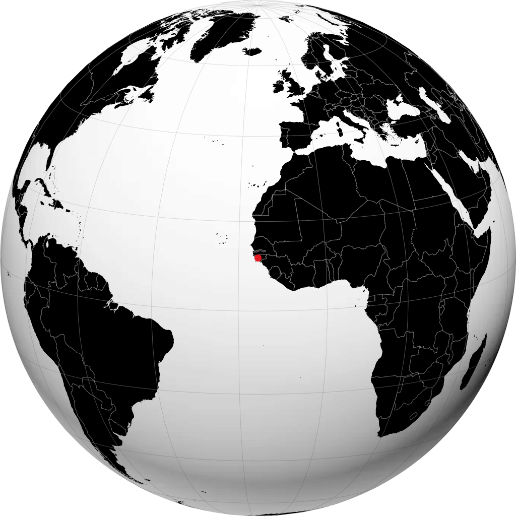 Bissau on the globe