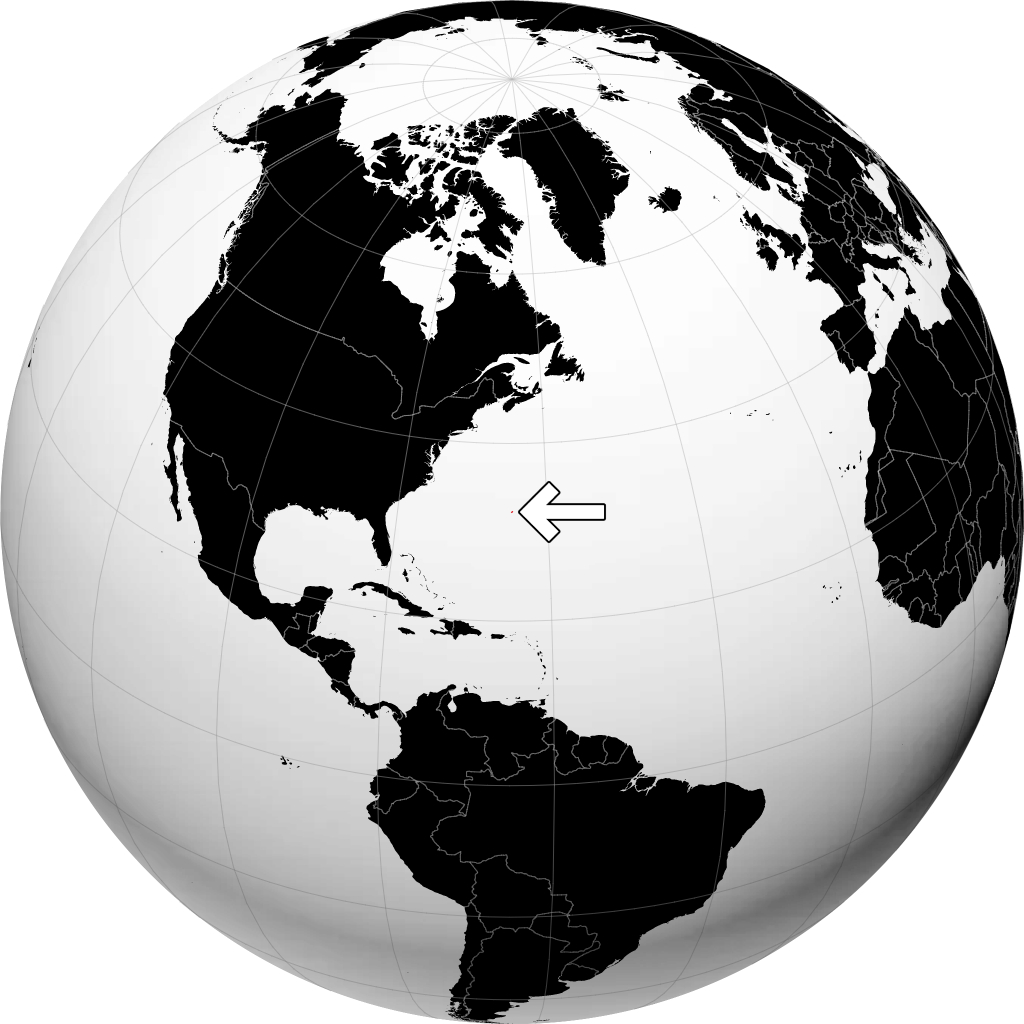 Bermuda on the globe