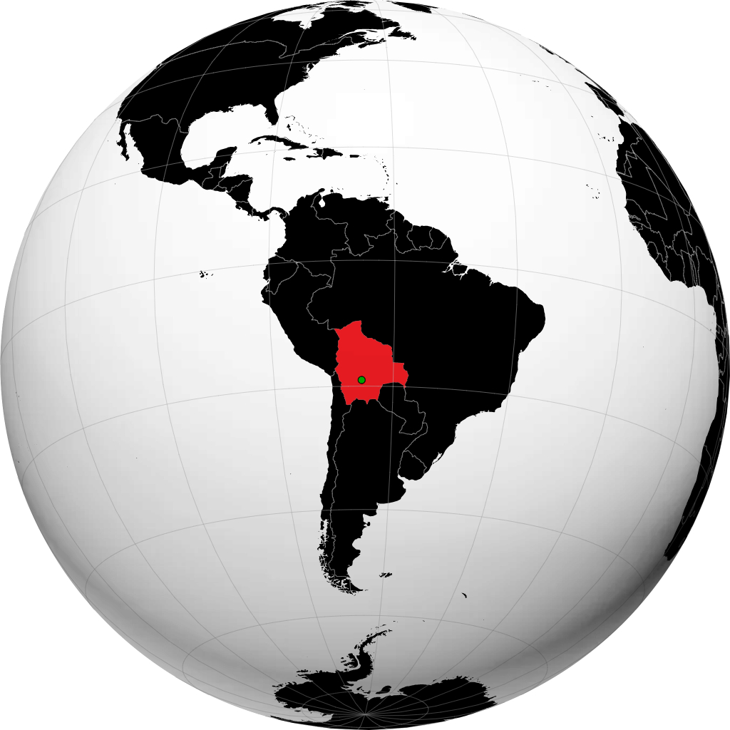 Bolivia on the globe