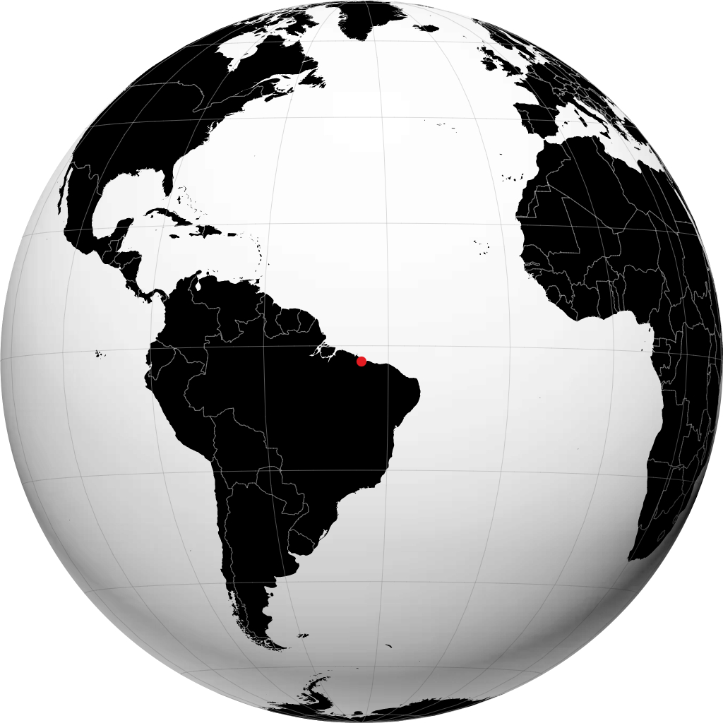 São Luís on the globe