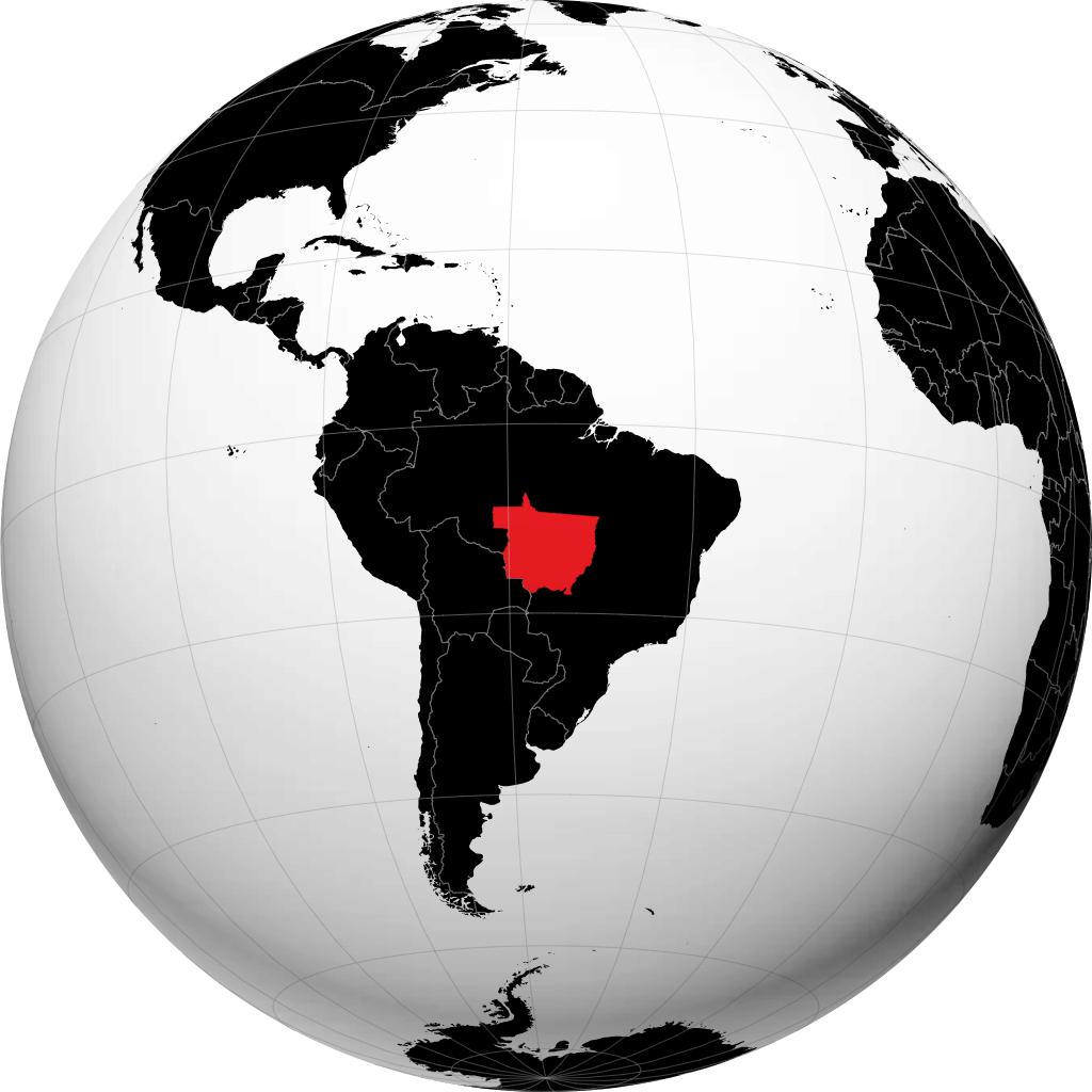 Estado de Mato Grosso on the globe