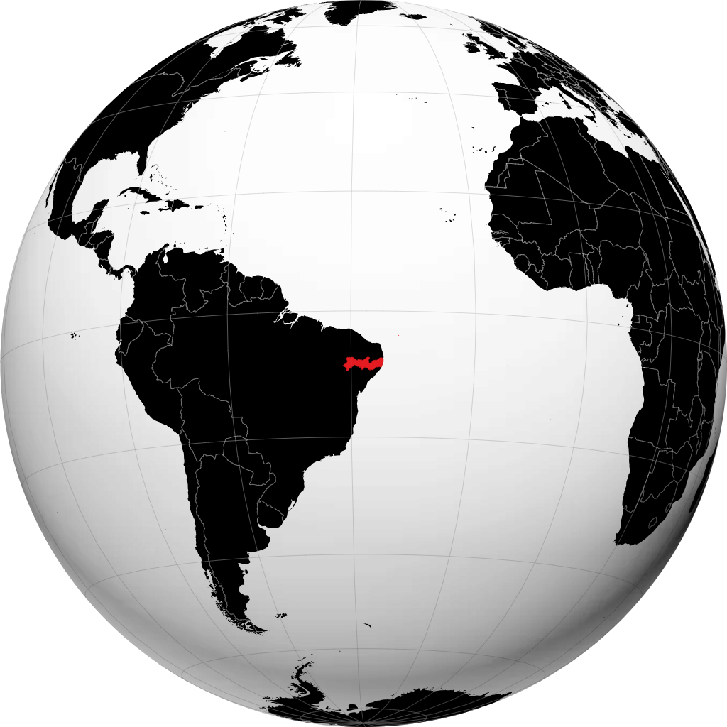 Estado de Pernambuco on the globe