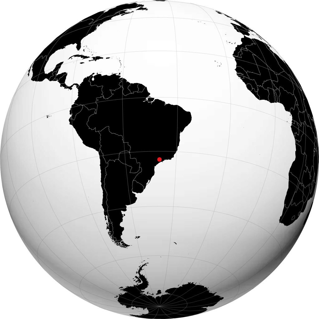 Braganca Paulista on the globe