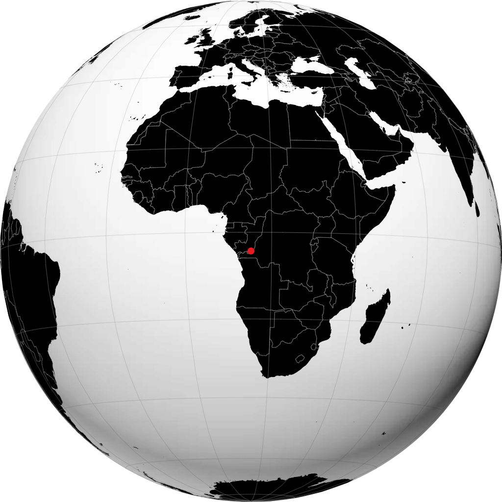 Brazzaville on the globe