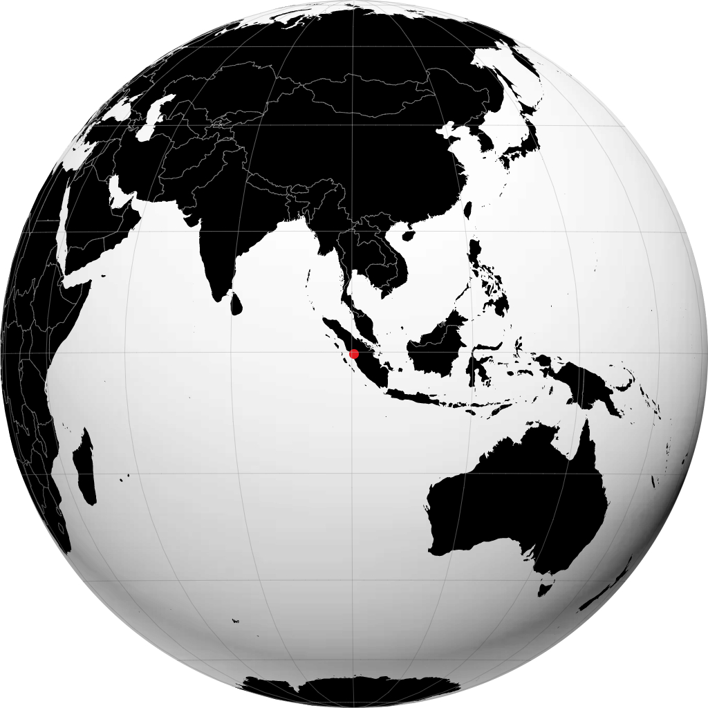 Bukittinggi on the globe