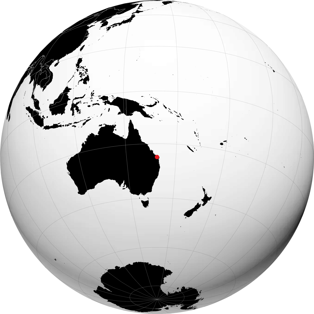 Bundaberg on the globe