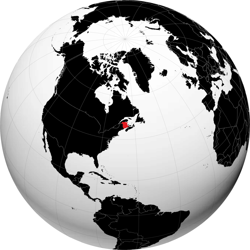 New Brunswick on the globe