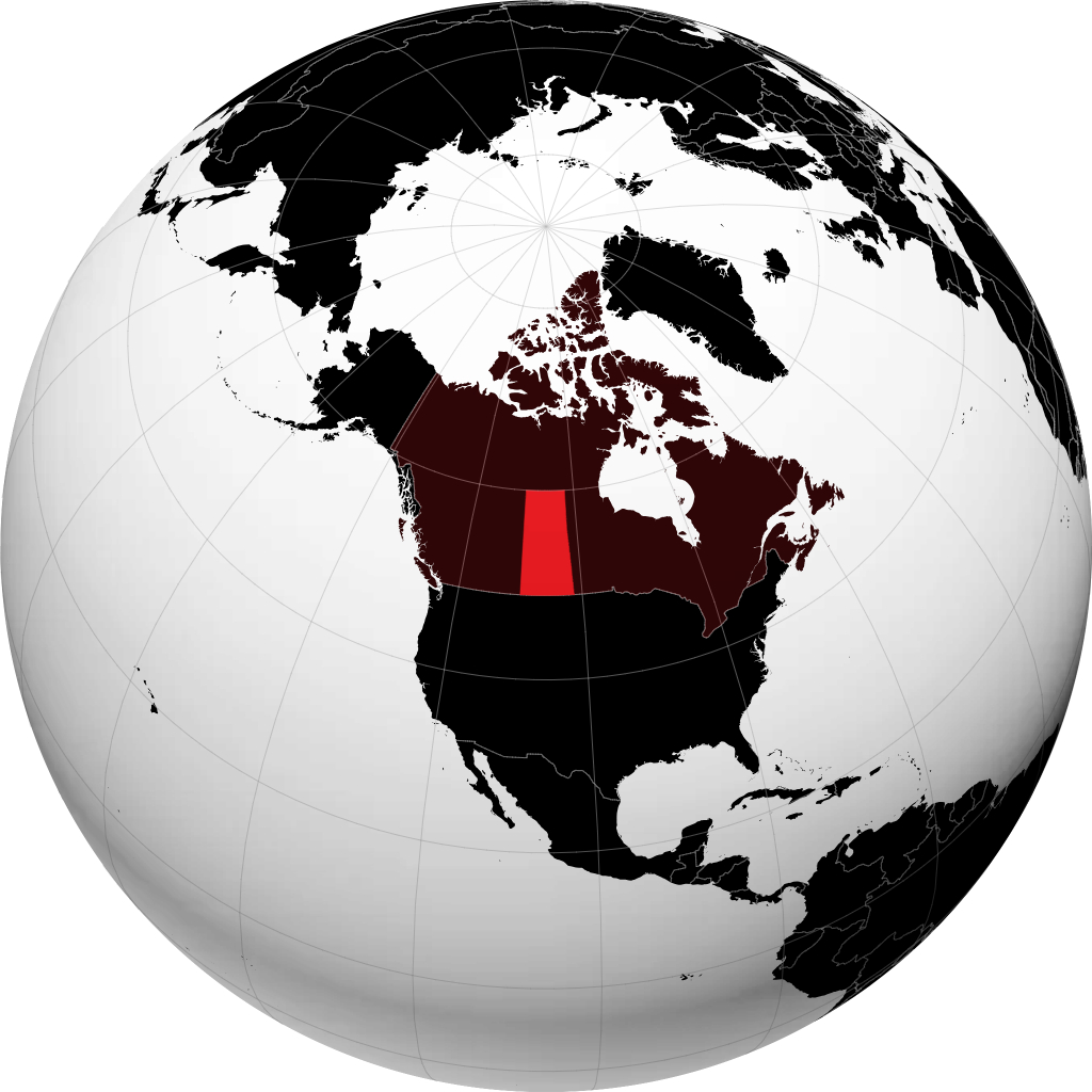 Saskatchewan on the globe