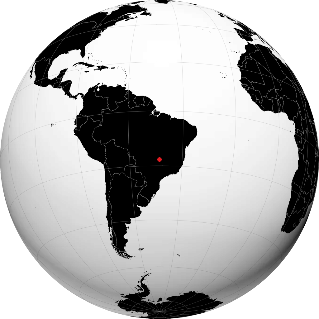 Caldas Novas on the globe