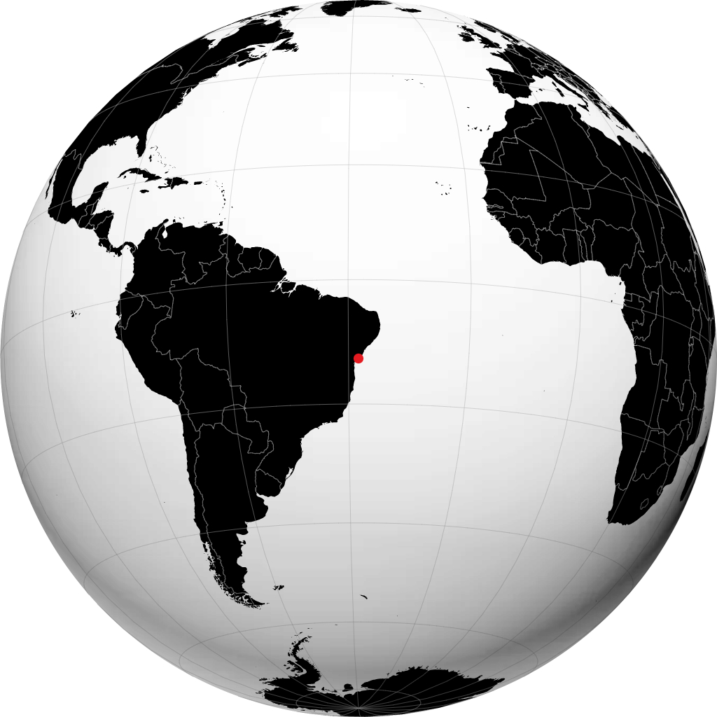 Camaçari on the globe