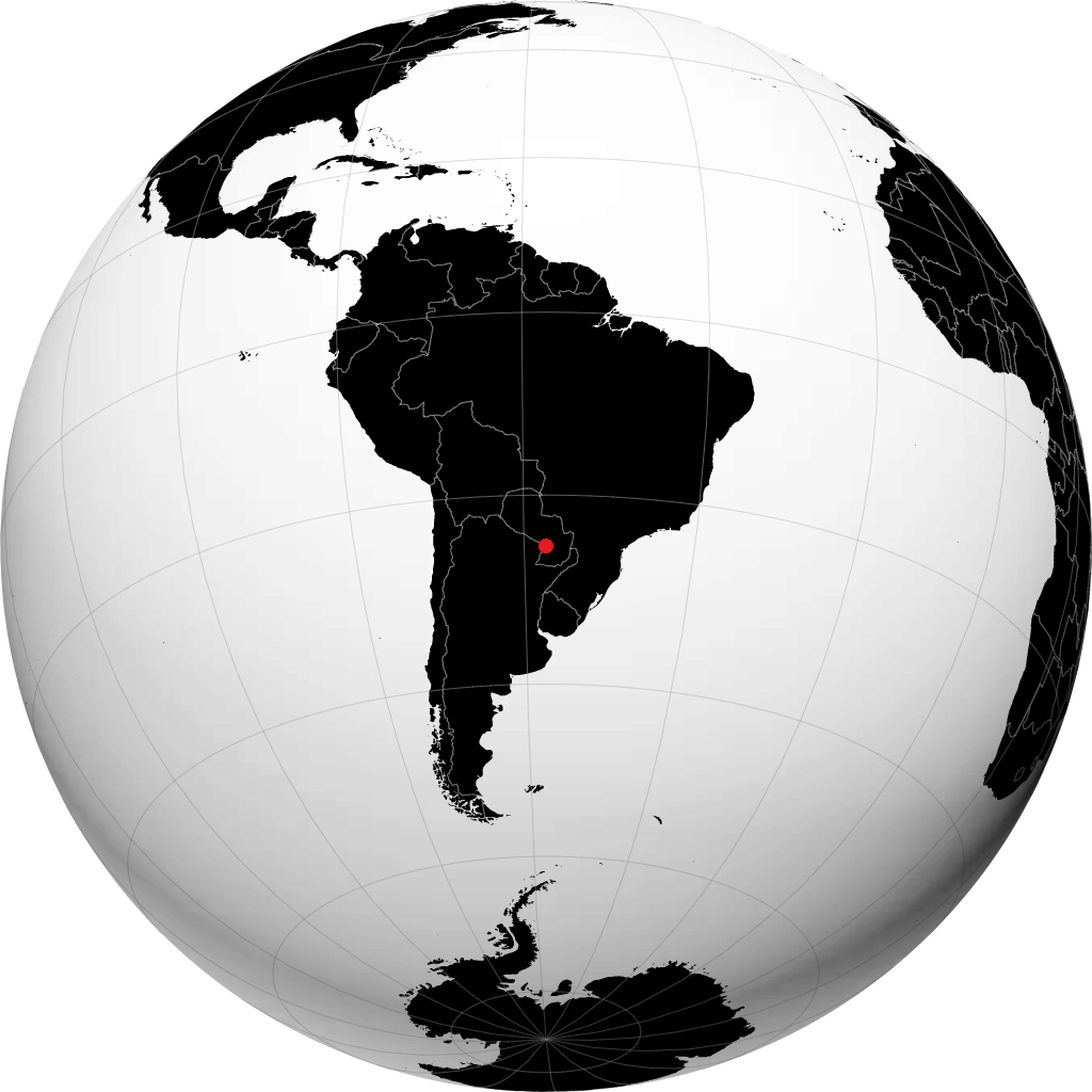 Capiatá on the globe