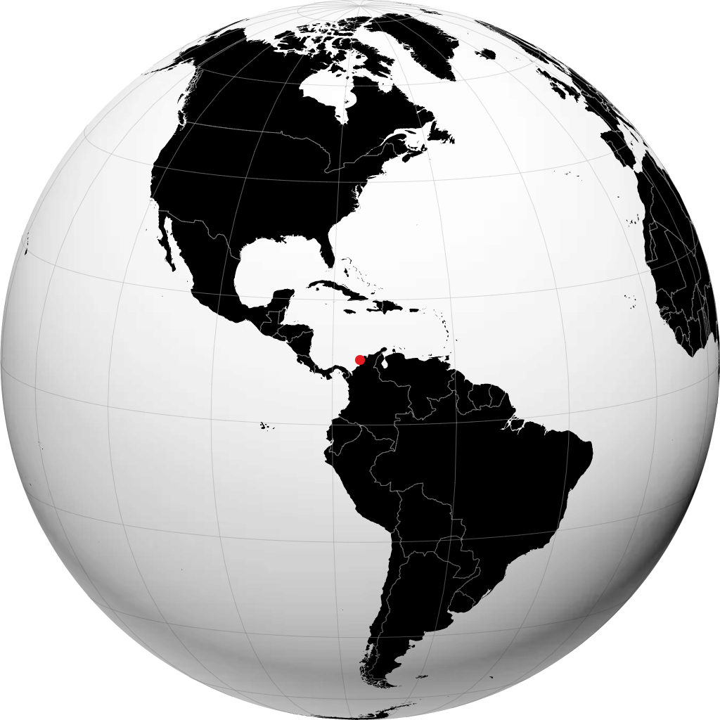 Cartagena on the globe