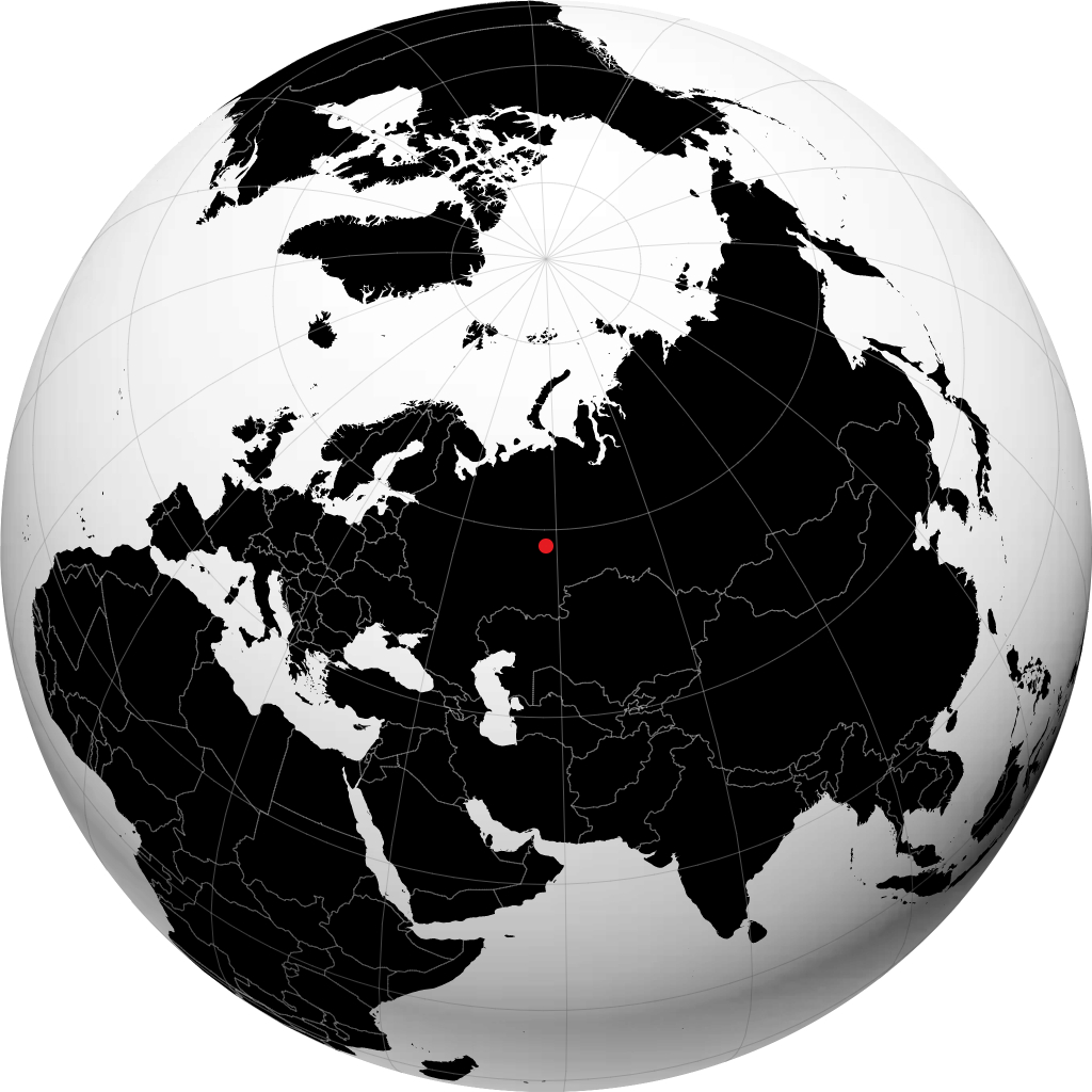 Chusovoy on the globe