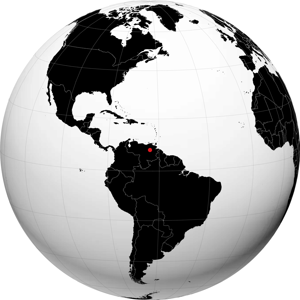 Ciudad Bolívar on the globe