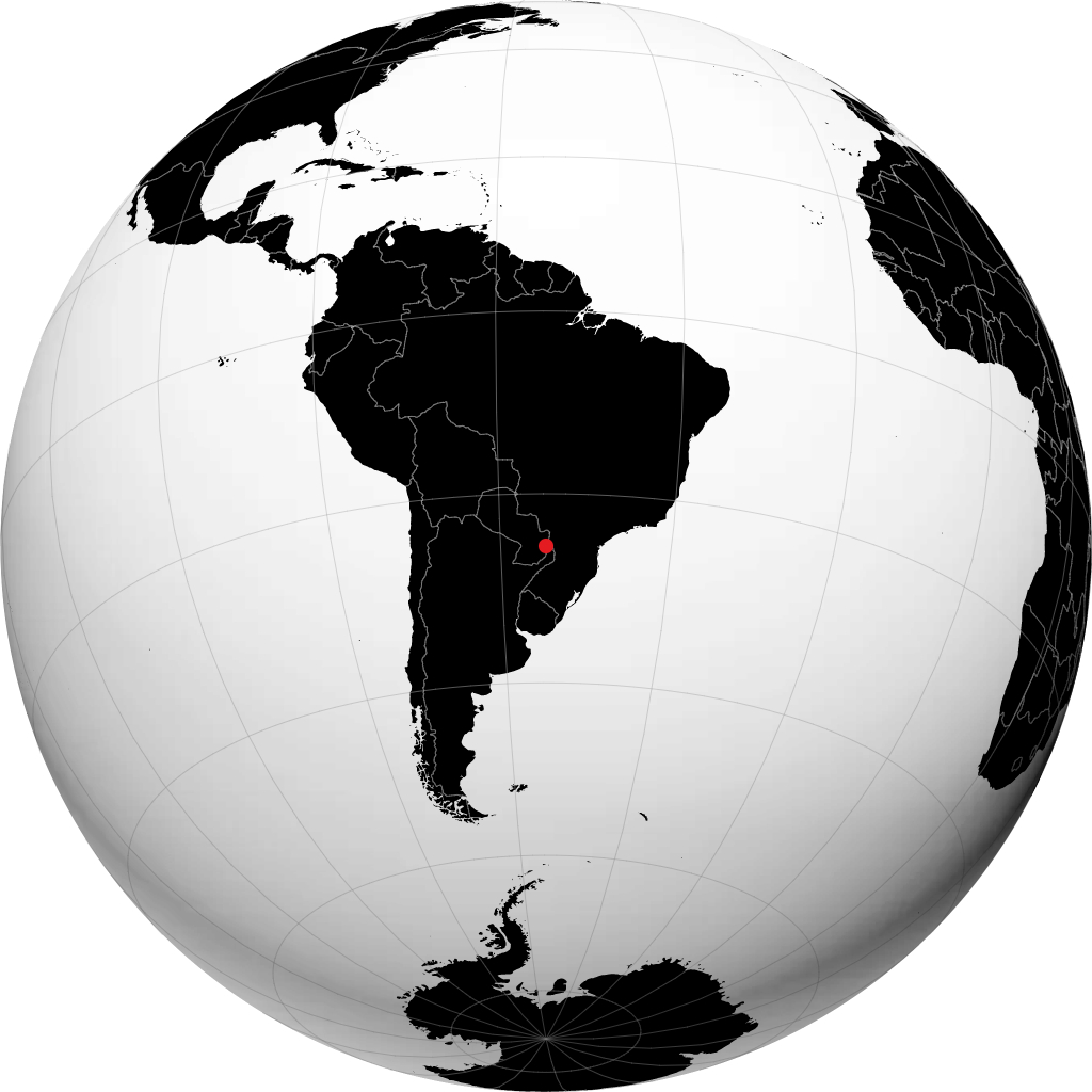 Ciudad del Este on the globe