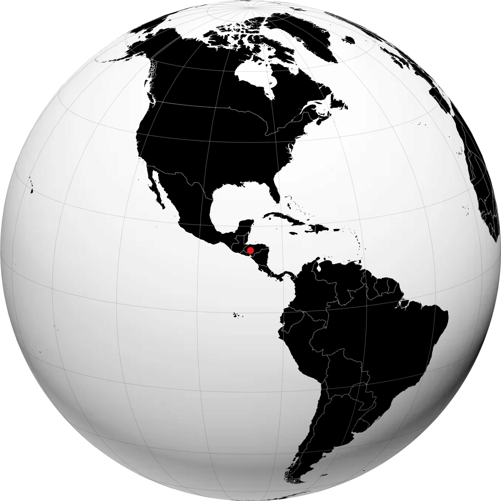 Comayagua on the globe