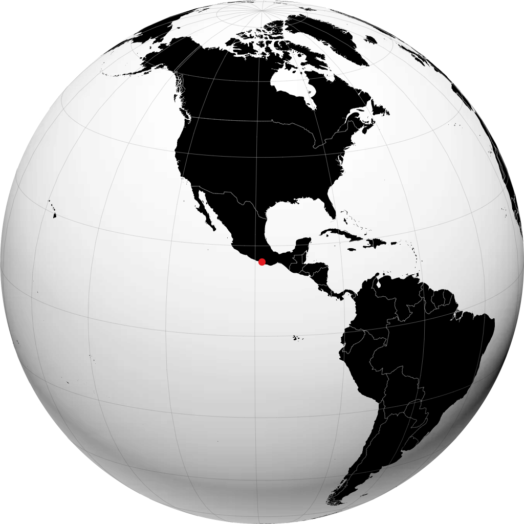 Cuajinicuilapa on the globe