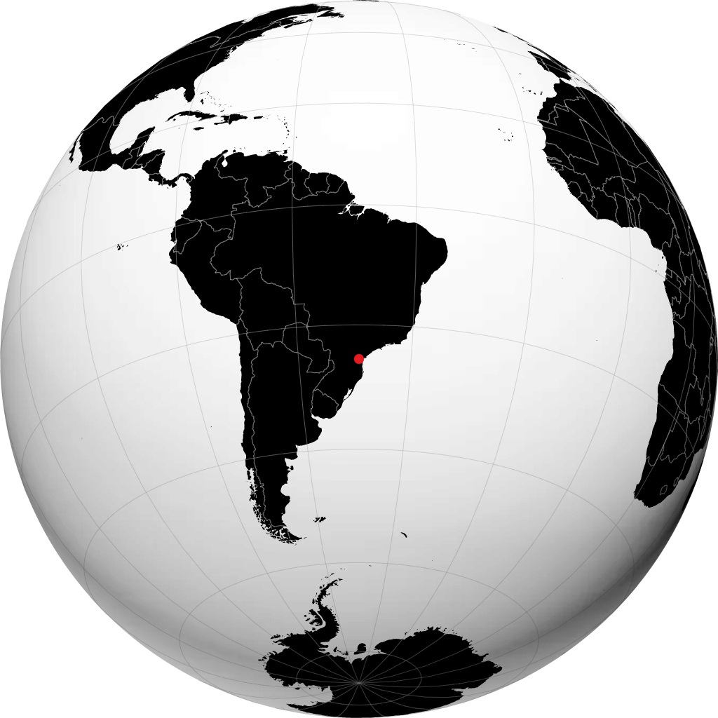 Curitiba on the globe