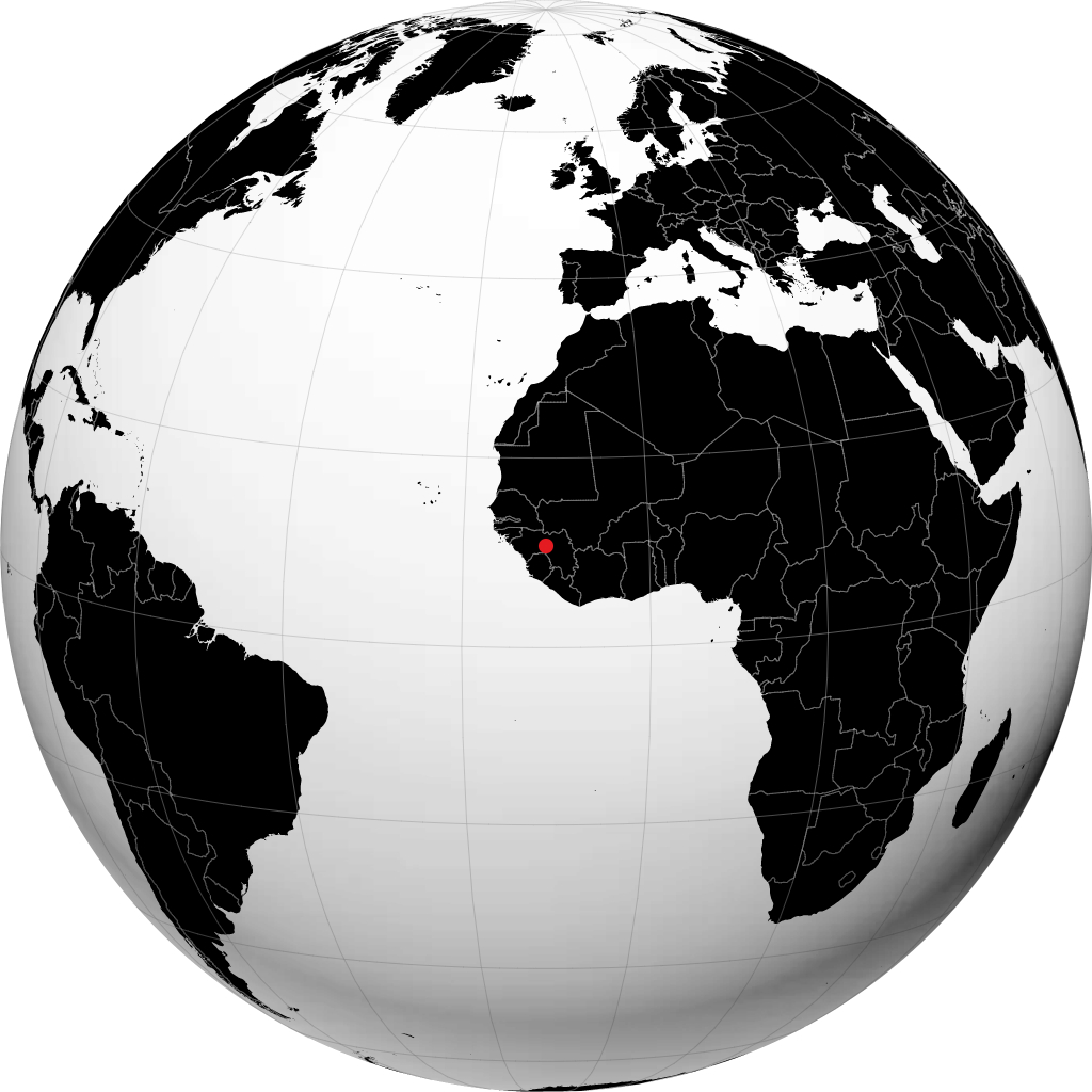 Dabola on the globe